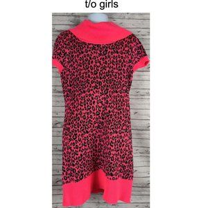 T/O Girls Leopard Print Dress Sz M 8/10